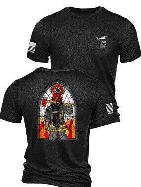 NWT Nine Line Firefighter Graphic Short-Sleeve Black Tee